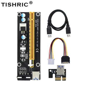  TISHRIC VER006 PCI Express Riser Card для майнинга Sata от 1x до 16x USB3.0 PCI-E Bitcoin Riser Card Удлинитель для майнинга Майнер