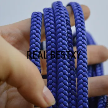  REAL BESTXY 5 м/лот 6 * 2 мм Нити синего цвета, инструменты для поделок, кожаные шнуры из супер волокна для ожерелья, браслета, плоского плетеного шнура