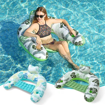  Надувные плавательные накладки, дизайн подстаканника, ПВХ Плавающий стул для бассейна, складной с надувным сиденьем, аксессуары для плавания
