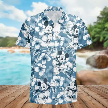  Тропическая Гавайская рубашка с Микки Маусом, Рубашка Disney World Aloha, Рубашка Disneyland, Детская рубашка Disney, рубашка Disney Rock And Roll