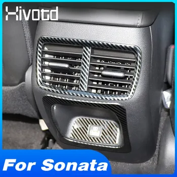  Наклейки на крышку воздуховода на подлокотнике сзади, панель USB-порта для зарядки, украшение интерьера, автомобильные аксессуары для Hyundai Sonata 2022-2020