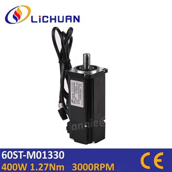  Бесплатная доставка серводвигатель Lichuan 400 Вт 60ST-M01330 3000 об/мин 1.27 Нм с инкрементным энкодером 2500ppr
