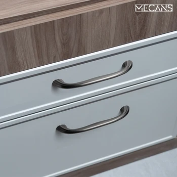  Ручка для кухонного шкафа Nordic, Выдвижной ящик, Дверная ручка для шкафа, современный минималистичный шкаф, ручка для ручки, серый