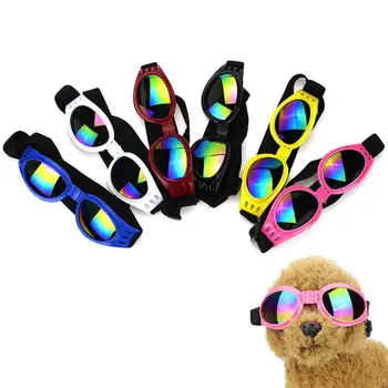  Солнцезащитные очки для собак с защитой от ультрафиолета, водонепроницаемые с регулируемыми плечевыми ремнями, ветрозащитные, противотуманные очки для домашних животных для собак-кошечек
