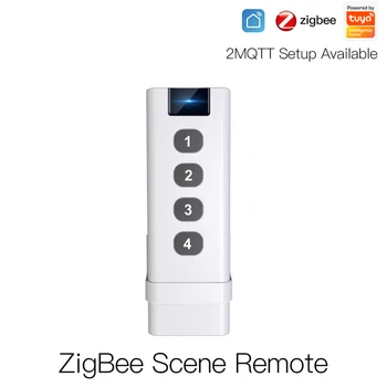  Портативный Беспроводной Переключатель Сцены Zigbee Tuya Работает С Tuya Zigbee Gateway Smart Home Automation Remote Control Switch 4 Банды