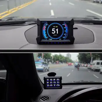  Автомобильный спидометр OBD2 GPS, головной цифровой дисплей, большой экран, металлическая нанотехнология, сигнализация о превышении скорости, сигнализация о температуре воды