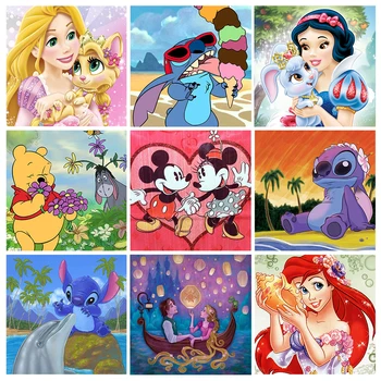  Disney 5D DIY Алмазный рисунок Мультяшная Принцесса Микки Маус Алмазная Мозаика, Вышивка Крестиком, Горный Хрусталь, Домашний Декор
