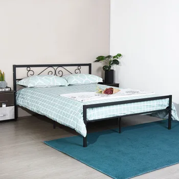  ДВУСПАЛЬНАЯ КРОВАТЬ BK Blackdouble Bedbed Каркасные кровати Мебель для спальни со склада в США