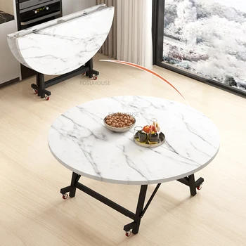  Обеденный стол из скандинавской искусственной доски для домашней мебели, складные столы, портативные Круглые столы для ресторана Simplicity, маленькой квартиры