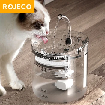  ROJECO Cat Water Fountain Автоматический дозатор воды для домашних животных, Умная поилка для кошек, Автоматический датчик, Аксессуары для питьевого фонтана для кошек