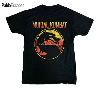  мужская хлопчатобумажная футболка new man большего размера Mortal Kombat Vintage Logo Adult Graphic T Shirt Пользовательские Графические Футболки Футболка