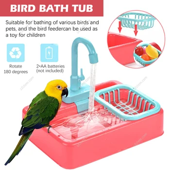  Игрушка для домашнего душа Parrot, ванна для птиц с краном, автоматическая кормушка для волнистого попугайчика Conure