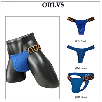  Нижнее белье ORLVS, сексуальные треугольные шорты из дышащего хлопка с низкой талией и высокой вилкой, модные мужские шорты для нижнего белья OR6388