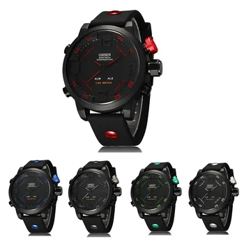  Ohsen Модные мужские военные спортивные часы с 5 полосами водонепроницаемости Многофункциональные Креативные Цифровые часы Наручные часы Reloj Muje