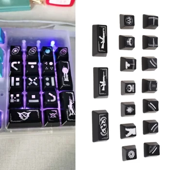  RGB Double Shot для 17 клавиш Numpad Keycaps Набор клавишных колпачков с подсветкой для cherry MX Me