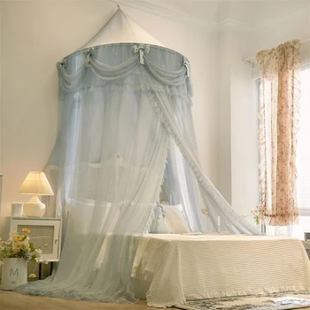  Детская комната с куполом на одной двери, подвесная москитная сетка, складная москитная сетка, занавеска для кровати в комнате девочки, москитная сетка