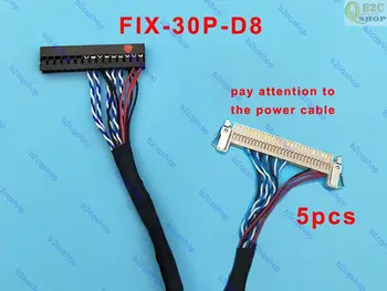  5 шт./компл. Fix-30P-D8 1ch 8bit 30-контактный Универсальный кабель LVDS кабель питания справа для Samsung LCD panel