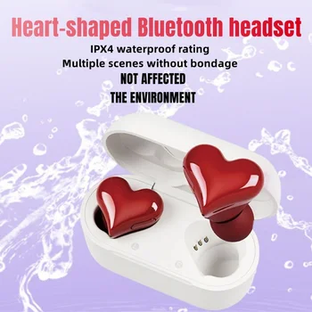  Bluetooth-гарнитура Heartbuds в стиле вкладышей, модный подарок для девочек, музыка, студенческие игры, мини-беспроводные смарт-наушники в форме сердца, подарок