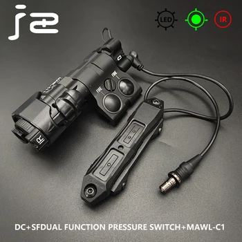  Фонарик MAWL-C1, тактическое оружие, светодиодное металлическое охотничье прицельное устройство с зеленым лазером, ИК-прожектор белого света.