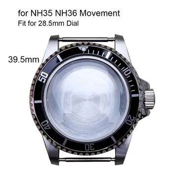  Корпус часов из нержавеющей стали 39,5 мм для механизма NH35 NH36, акриловая оболочка, аксессуары для часов