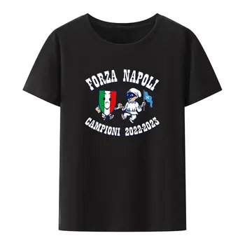  Сувенирные хлопчатобумажные футболки Napoli Season Championship, мужская одежда для отдыха, повседневная футболка, футболка с принтом, топ