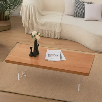  Журнальный столик в скандинавском стиле для гостиной, деревянный, в твердом переплете, Прозрачный, минималистичный Дизайн журнального столика Ectangle Stolik Kawowy Decoration