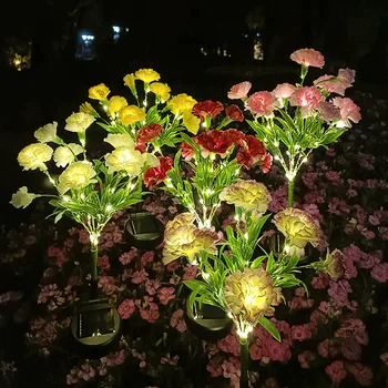  Солнечные садовые фонари, гвоздика, Азалия, Лаванда, Орхидея, лампа для газона, Уличное художественное освещение для двора, украшение дома на свадьбу